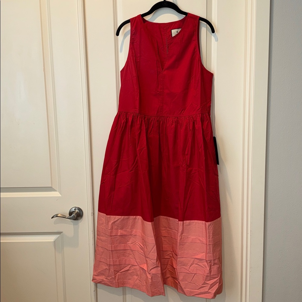 Tuckernuck Poppy and Coral Colorblock Cotton Elsie Dress in Large - Picture 7 of 14